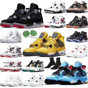 2023 Manila top 4 university blue 4s zapatos de baloncesto gato negro fuego rojo hombres zapatillas estrella de mar metálico naranja verde lo que el hongo para hombre JORDON JORDAB