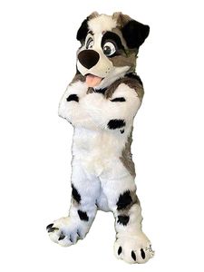 2023 Mascotte Kostuums Long Fury Furry Kostuum Husky Dog Fox Mascot Mascot Kostuum Fursuit Wolf White Blue Party Fursuit Halloween Pak volwassen maat