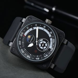2023 Heren Automatische Mechanische Horloges Bell Bruin Lederen horloge Zwart Ross Rubberen horloges Horloge Heren Luxe Mode Horloge Horloges Hoge kwaliteit B-R03