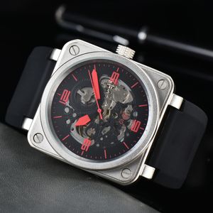 2023 Heren Automatische Mechanische Horloges Bell Bruin Lederen horloge Zwart Ross Rubberen horloges Horloge Heren Luxe Mode Horloge Horloges Hoge kwaliteit B-05