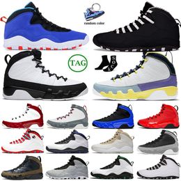 2024 Chaussures de basket-ball masculines 10 9s Jump 9 10s PARTICULES GREN CHANGEMENT LE MONDE CHILI RED FIRE GOR GOL SEAKE GRY Chicago Mens Outdoor Trainers Sneakers Taille 7-13