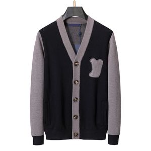 2023 Hommes Designer Sweat à capuche Cardigan Pulls Paris Jacquard Lettres Splice Manches Broderie Femmes Noir Marron Gris M-3XL