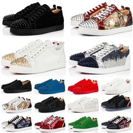 2023 Chaussures Casual Hommes Designer Red Bottoms Plate-forme Mocassins Rivets Low Studed Designers Chaussure Hommes Femmes Baskets Baskets Eur 36-47 Grande Taille 13