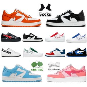 2023 Hommes Designer Sk8 Casual Low pour femmes Baskets en cuir verni Noir Blanc Bleu Rose Chaussures Camouflage Skateboarding Sta