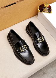 2023 Men Dress Shoes Fashion Designer Business Office Oxfords Heren Echt lederen trouwmerk Platform Flats Maat 38-45