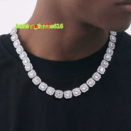 2023 Men Sieraden Hip Hop Geclusterd Moissanite 925 Sterling Silver Diamond Tennis Chain Necklace