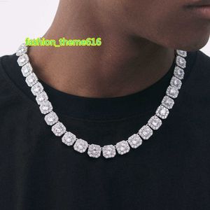 Collier en argent Sterling 2023 pour hommes, bijoux Hip Hop, Moissanite regroupée, chaîne de Tennis en diamant, 925