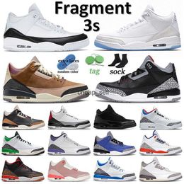 2023 Hommes Jordens 3 Chaussures de basket-ball Jumpman 3s J3 Femmes Baskets rétro Fragment Pure Blanc Archaeo Marron Noir Ciment Moyen Gris Chanceux