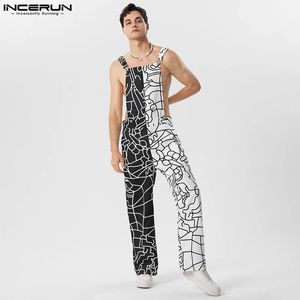 2023 hommes Assuriques imprimées patchworks sans manches Streetwear Summer Summer Rompers Fashion Male STAPS SALLES S5XL INCERUN 240401