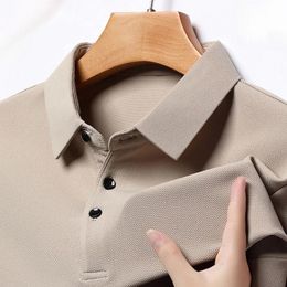 2023 Polo da uomo Business Autunno Maglietta a maniche lunghe Casual Polo maschile Fit Slim Abbigliamento coreano Camicie con bottoni 240124