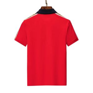 2023 Heren Poloshirt Luxe Korte Mouw Paneel Kleurrijke High-end 100% Katoen Klassieke Letter Casual Polo Kraag