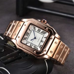 Designer Watch Men's 3-Pins Quartz Square met tweede vegen bewegingskalender All Steel Watch