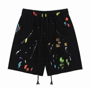 2023 Amerikaans modemerk voor heren Galleryes Depts Handgeschilderde Splash Printing Puur katoenen badstof shorts Fog High Street 5-punts casual broek