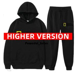 2023 Fashion masculine et féminin BR Sweatshirts Sweatshirts National Geographic Channel Sports Spring Automne Two Piece Men 7133