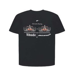 2023 T-shirt de mode pour hommes et femmes Br Rhude S Co-Bred Formula Racing Impression à manches courtes High-Street Street Loose Hip-Hop pour hommes femmes