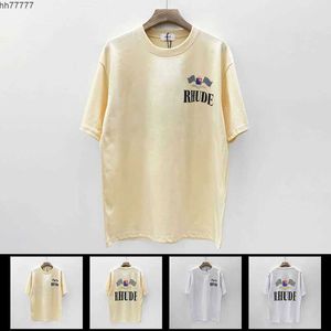 2023 T-shirt de mode pour hommes et femmes Marque Rhude s Rh Limited Casual High Street Hip-hop Summer New Loose Round Neck Short Sleeve 2tut Q8oh