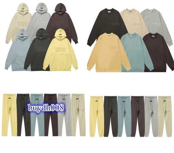 2023 Sudaderas con capucha para hombres y mujeres Diseñador de moda Essentialhoodies Chándales de pantalones de legging de doble línea High Street Conjunto informal