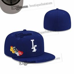 2023 Chapeaux ajustés de baseball masculin Classic Royal Blue Hip Hop Los Angeles Sport Full Ferme Design Caps Chapeau 1988 Heart Series "" Love
