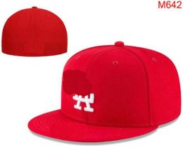 2023 heren honkbal gemonteerd hoeden Sox la ls klassieke rode zwarte kleur hiphop los angeles sport volledig gesloten ontwerp caps chapeau 05 stitch hart "" "love hustle flowers a2
