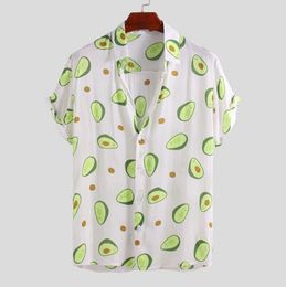 2023 hommes chemises décontractées été mode hawaïen imprimé revers chemise vacances avocat Streetwear personnalité