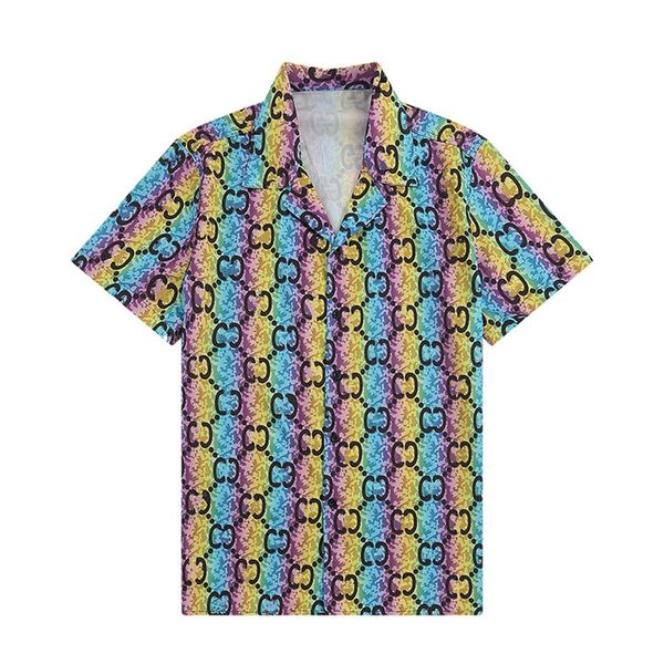 2023 Chemises vintage décontractées pour hommes Hommes d'été à manches courtes Chemise de bowling en soie Homme Cardigan Blouse Mode Hawaii Floral Print D200c