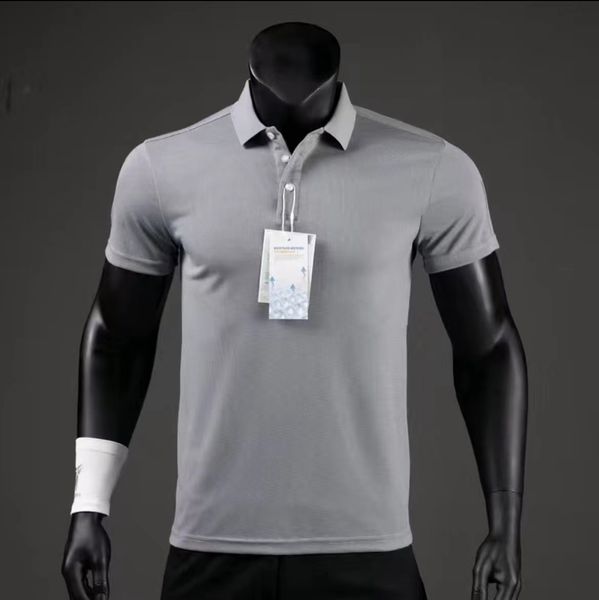 2023 Designer pour hommes Silver ion revers sport vitesse glace sèche polo en soie été slim-fit femmes avec le même haut de t-shirt décontracté