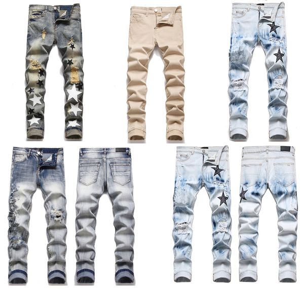 2023 Designers pour hommes Jeans Pantalons denim larmes jeans style cool designer de luxe Impressions de divers motifs Célèbre et beau Loose Medium Hole lettre moden durable