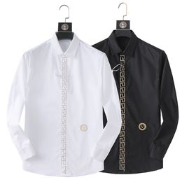 2023 Herenoverhemd Luxe Slim Silk T-shirt Lange mouw Casual zakelijke kleding Plaid 2 kleurmaat M-3XL