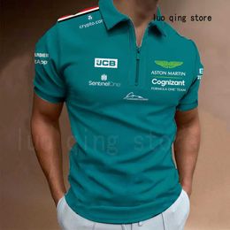 2023 Men's Fashion Polo Formula F1 s Aston Martin Team T-shirts Pilote de course espagnol Fernando Alonso 14 et Stroll 18 Chemises surdimensionnées Zq6k