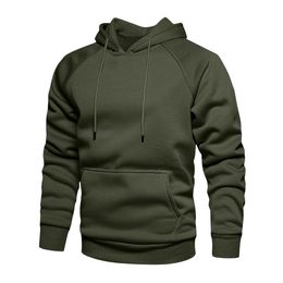 Sweat à capuche pour hommes, couleur unie, polaire, Hip Hop, manches longues, pull, printemps-automne, vêtements d'extérieur, 2023, 231228