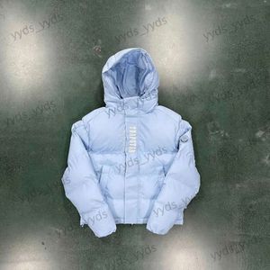 Vestes Trapstar Premium pour hommes, manteau d'extérieur à capuche en coton bleu clair, épais et chaud, nouvelle collection hiver 2023