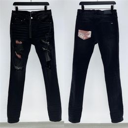 2023 heren jean broek hiphop vaqueros overlappen high street fashion merk jeans stiksels heren designer motorfiets ridin211c