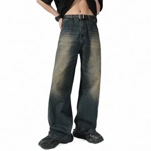 2023 Jeans pour hommes Coréen Versi Pantalon Étudiant Pantalons décontractés High Street Demin Droite Lâche Jeans Baggy Jeans Y13 u86E #