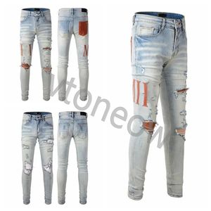 2023 hommes Jeans nouveautés Amirs hommes luxe Designer Denim Jeans trous pantalon Jean Biker pantalon homme vêtements