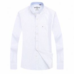 Chemise Oxford unie à manches Lg pour hommes, unie, avec poche plaquée unique, décontractée, col Standard, chemises de travail épaisses, 47Mm #, 2023