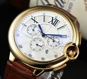 2023 bracelet de montre en cuir de luxe pour hommes Quartz de haute qualité chronométrage étanche polyvalent montre de tendance de la mode pour hommes