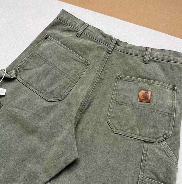 2023 pantalones de hombre marca de moda Carhart B01 B136 lavados para hacer monos viejos pantalones de registro de tela hasta la rodilla nuevo estilo