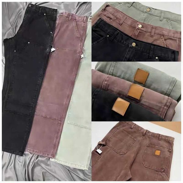 Pantalons pour hommes, marque à la mode, Carhart B01 B136, lavés pour fabriquer de vieilles salopettes, pantalons en tissu aux genoux, tz, 2023
