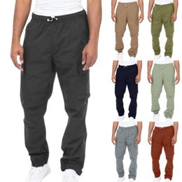 2023 pantalones para hombre Cargo High Street pantalones rectos sueltos para hombre Casual Joggers cordón sudadera con bolsillos de gran tamaño