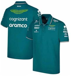 2023 Polos pour hommes Aston Martin Aramco Cognizant F1 Polo officiel de l'équipe d'été décontracté à séchage rapide pour hommes à manches courtes Taille S-5XL Toutes sortes de mode