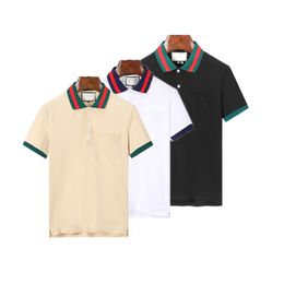 2023 Polos para hombre Diseñador Marca de moda Primavera Otoño Camiseta de manga larga Hombres Color puro Guapo Undercoat Seda Algodón Polo Shirs m-3xl