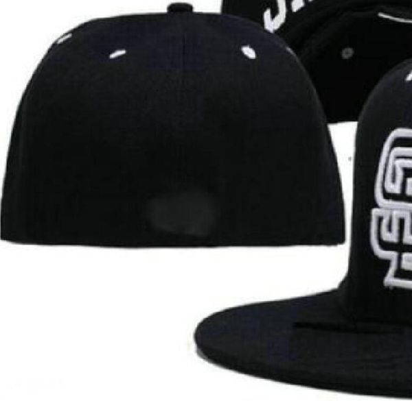 2023 Hommes San Diego Baseball Fitted Caps NY LA SOX SD lettre gorras pour hommes femmes mode hip hop os chapeau été soleil Sports Taille casquette Snapback A3