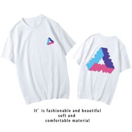 2023 hommes T-shirt nouvelle couleur Triangle Logo Couples Hip-hop lâche coton à manches courtes T-shirts CZ9078