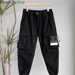 2023 Pantalon cargo Y2k pour hommes Harajuku Hip Hop Imprimé Salopette multi-poches Punk Rock Jambe large Surdimensionné Streetwear pierres île cargo CEZY
