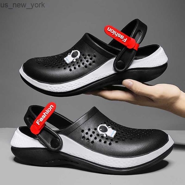 2023 Hombres Sandalias Croks Blanco Transpirable Inicio Pisos Zapatillas Moda al aire libre Jardín Sandalia Zuecos Agua Hombres Zapatos Sandalias de mujer L230518