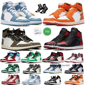 2023 Chaussures de sport pour hommes Chaussures de basket-ball Patent Bred Dark Moka Marina Ice Diamond Yellow Toe Stealth University Cement True Blue Reverse Light