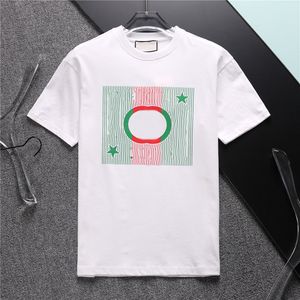 2023 Menstalige zomerse zomersheren dames korte mouwen mode tee pure katoenkwaliteit shirts Leisure Classic Patroon