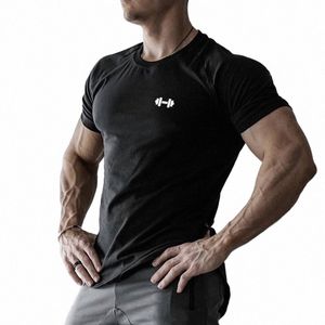 2023 Hommes T-shirt Homme Sports Gym Muscle Fitn T-shirt Blouses Lâche Manches courtes Été Bodybuilding Tee Tops Vêtements pour hommes p1NJ #