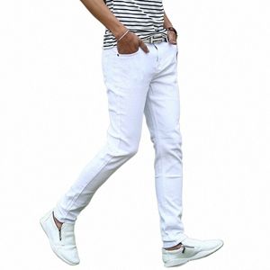 2023 Mannen Witte Jeans Jeugd Lente Nieuwe Stretch Slim Fit dunne Skinny Jeans U0Xw #