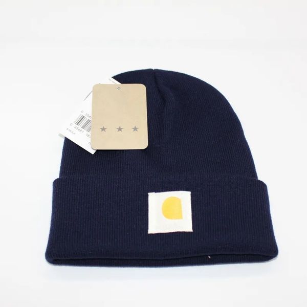 2023 hombres invierno gorro marca gorros calientes europeo americano doble capa doblado tejido mujeres sombrero de lana v19